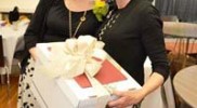 Cathy with Dawn Bush and box of donated books!